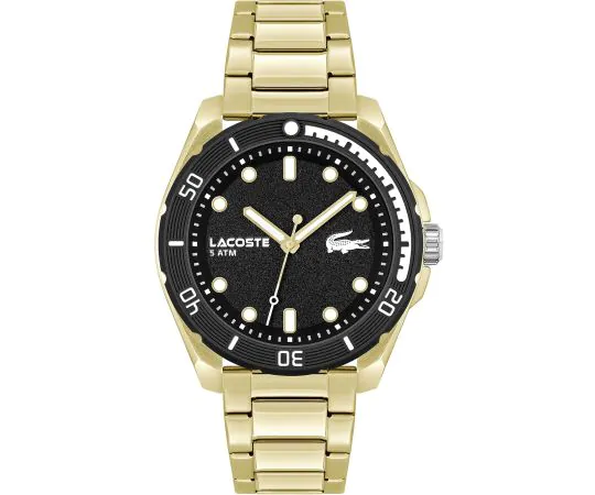 Lacoste Men Black And Gold Lacoste Watch Lacoste FINN Watch Gold