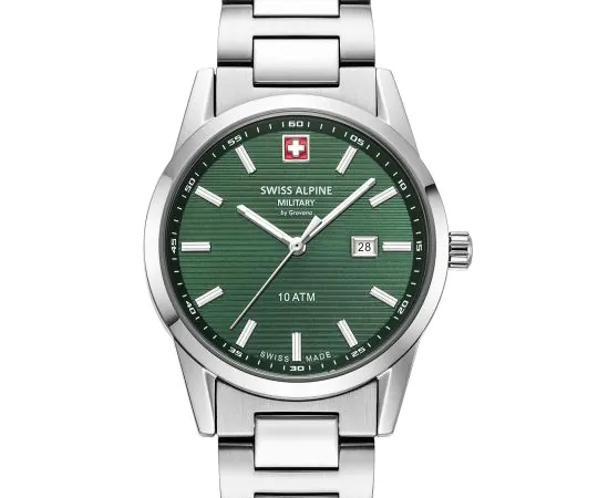 Swiss Alpine Military Argos silver green 34mm 10ATM