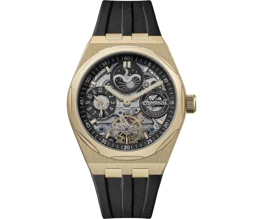 Ingersoll The Tennessee Mens 45mm Automatic Watch with Skeleton Twin Balance Wheel Dial and Leather Strap