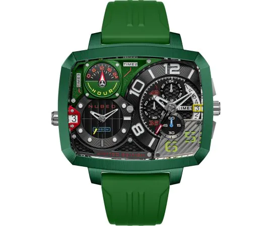 Nubeo NB-6084-03 Odyssey Triple Time-Zone Limited 58mm 5ATM Mens