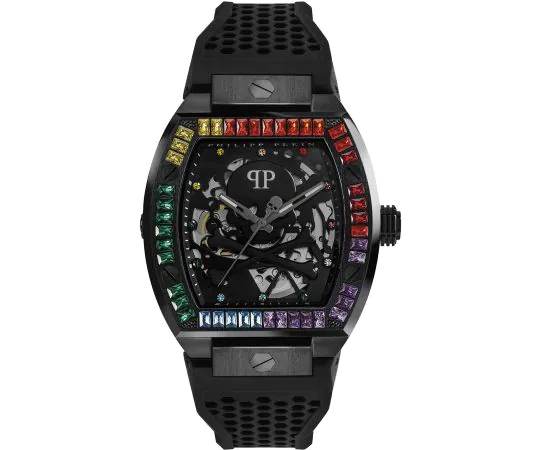 Philipp Plein The $KELETON - Orologio Automatico Uomo In Silicone, Cassa 44mm, Colori Estivi - 3