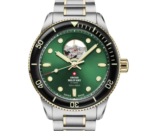 シャマルミレ Swiss Military SMA34106.13 Automatic Open-Heart Diver 42mm 20ATM