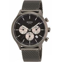 Boccia 3750-06 Men`s Watch Chronograph Titanium Mens Watch 41mm 5ATM