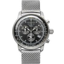 Zeppelin 7680M-2 alarm Chronograph 100 years Mens Watch 43mm 5ATM