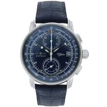 Zeppelin 8670-3 100 years Chronograph Mens Watch 43mm 5ATM