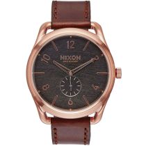NIXON A465-1890 C45 Leather Rose Gold Brown Mens Watch 45mm 10 ATM