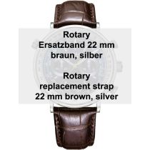 Rotary leather strap brown 22 mm lug with ref. 29163