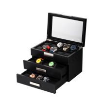 Rothenschild Watch Box RS-2350-30BL for 30 Watches Black