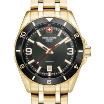 Swiss Alpine Military 7034.1117 Mens Watch Sierra gold black 42mm 10ATM