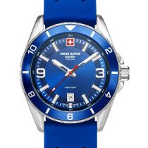 Swiss Alpine Military 7034.1835 Mens Watch Sierra silver blue 42mm 10ATM
