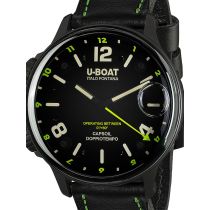 U-Boat 9675 Capsoil Doppiotempo DLC GMT Mens Watch 55mm 10ATM
