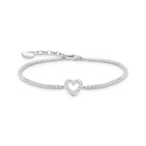 Thomas Sabo A2177-051-14-L19V Silver Tennis Bracelet Heart With White stones
