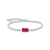 Thomas Sabo A2187-052-10 Silver Tennis Bracelet With Red Gold Bear 16-19 cm