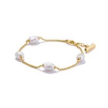 Thomas Sabo A2189-430-14-L19V Bracelet with pearls Natural Beauty Gold-Plated