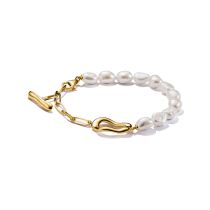 Thomas Sabo A2190-430-14-L19V Pearl Bracelet Natural Beauty Gold-Plated