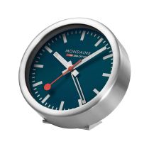 Mondaine A997.MCAL.46SBV.2 silver bluemini Wall Clock Table Clock & Alarm Clock 12,5 cm