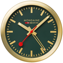 Mondaine A997.MCAL.66SBG.1 gold green mini Wall Clock Table Clock & Alarm Clock 12,5 cm