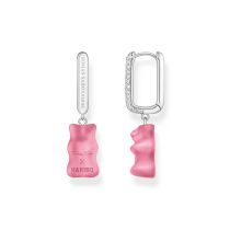 Thomas Sabo CR727-052-9 Silver Single Hoop Earrings Midiversion with pink Gold Bears 34,5 mm Ladies