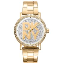 DKNY DK1L035M0215 Ladies Watch Soho Logo Gold 36mm 5ATM