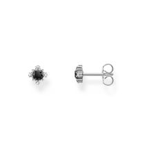 Thomas Sabo H2311-643-11 Silver Stud Earrings With Black Stone + Zirconia Ladies