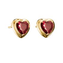 Thomas Sabo H2344-414-10 Stud earrings Heart garnet red Elyndra Gold-plated 10,5mm Ladies