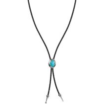 Thomas Sabo KE2344-805-17-L80 Necklace Turquoise stone leather Elyndra Silver, Adjustable Ladies