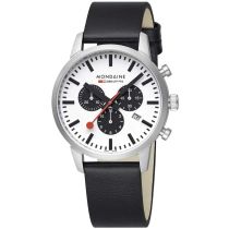 Mondaine MSD.41410.LBV Mens Watch SBB Neo Chronograph 41mm 5ATM