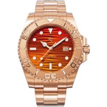 Paul Rich PR-46711 Mens Watch Crystal Bay Sunset Beach Rose Gold Orange 40mm 5ATM 