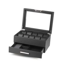 Rothenschild RS-LMWB-10WD Watch And Accessory Box Made Off Imitation Leather [10] Black With Drawer
