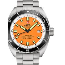 Swiss Military SMA34100.04 Diver Titanium Automatic Mens Watch 42mm 30ATM