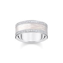 Thomas Sabo TR2446-041-14-58 Silver ring white zirconia enamel