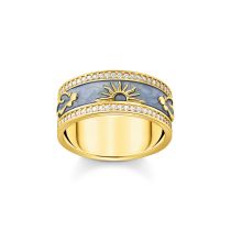 Thomas Sabo TR2450-565-1-58 Gold band ring white zirconia enamel