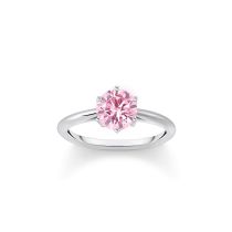 Thomas Sabo TR2474-051-9-56 Silver Ring with pink Stone in Brilliant-cut Ladies