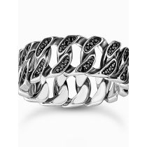 Thomas Sabo TR2501-643-11-64 Unisex Ring - Chain links black stones silver