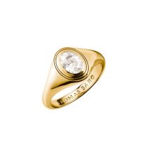Thomas Sabo TR2523-414-14-54 Ring with white zirconia stone Oval Gold-plated Ladies