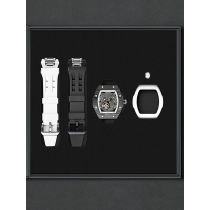 Tsar Bomba TB8218(1+2)CF/FKM-01BK/WH Mens Watch Atomic Twin Interchangeable Automatic Watch 45mm 10ATM 