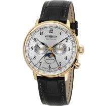 Zeppelin 7038-1 Hindenburg moon phase LZ129 Mens Watch 40mm 3ATM