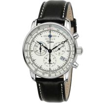 Zeppelin 8680-3 Alarm Chronograph 100 Years Mens Watch 43mm 5ATM