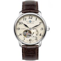 Zeppelin LZ-127 7666-5 Automatic Silver Brown Mens Watch 41mm 50M