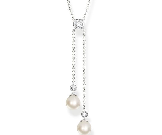 Silver necklace with pearls and zirconia stones | THOMAS SABO