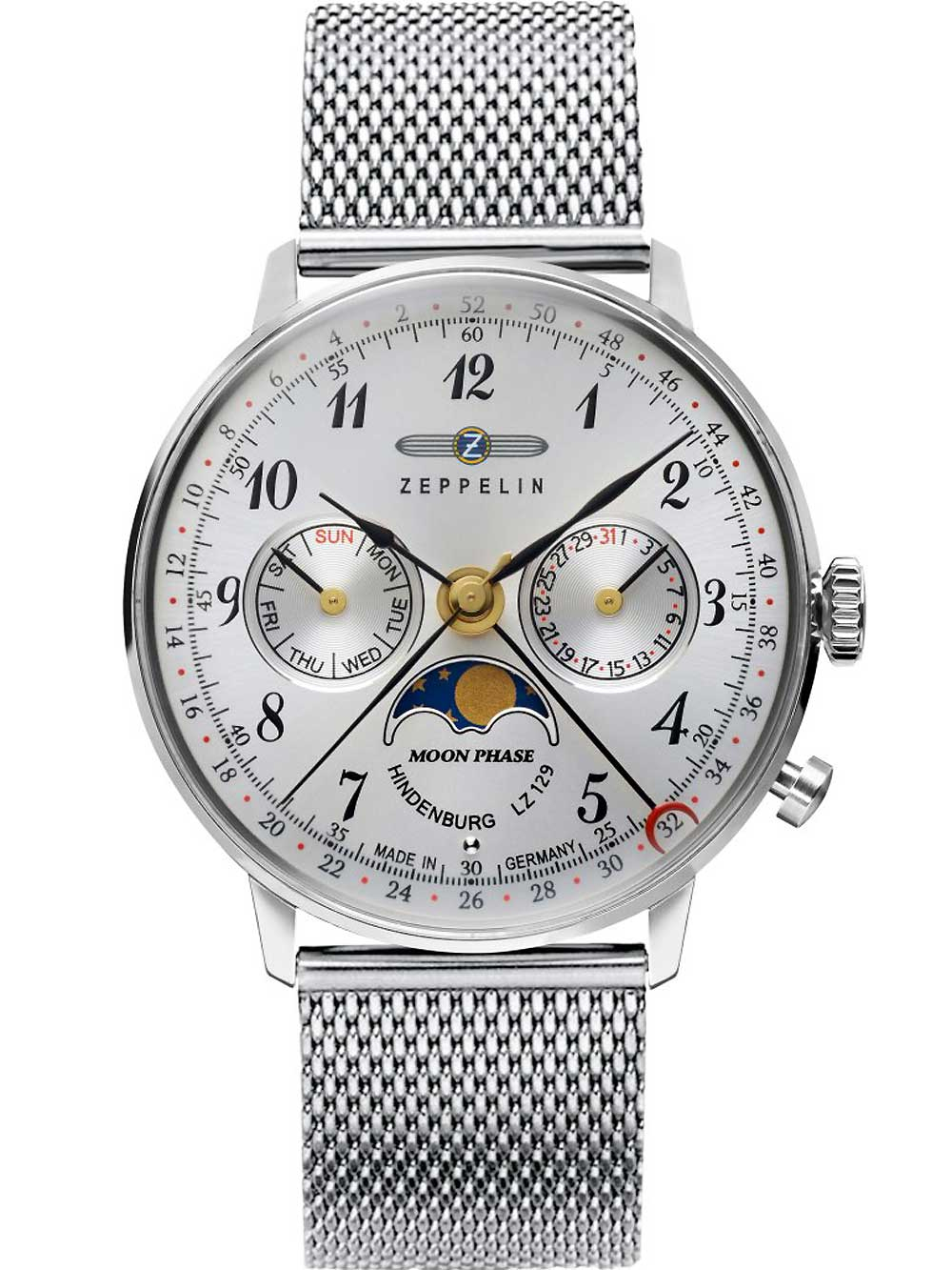 ツェッペリン ヒンデンブルク LZ129 腕時計 7037M-1 シルバー Zeppelin 7037M1 Hindenburg LZ129 - 36 mm Ladies watch cheap