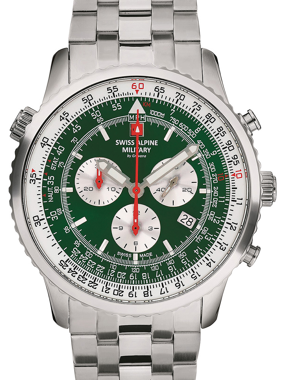 Swiss Alpine Military horloge staal met groen