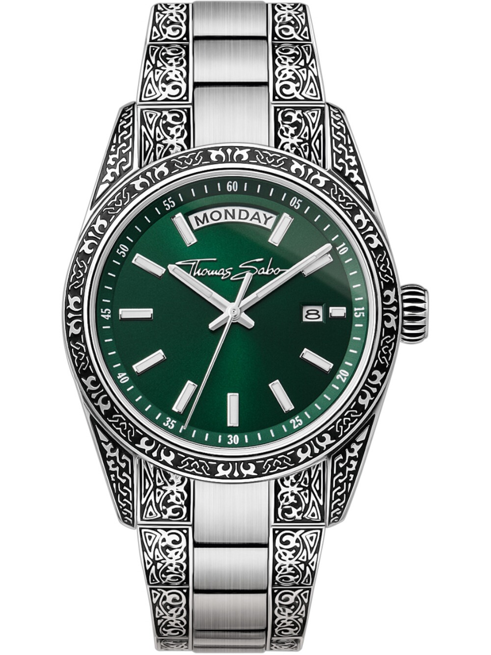 thomas sabo 時計 Thomas Sabo Womens Watch Snowflakes In 3D Optics White And Silver